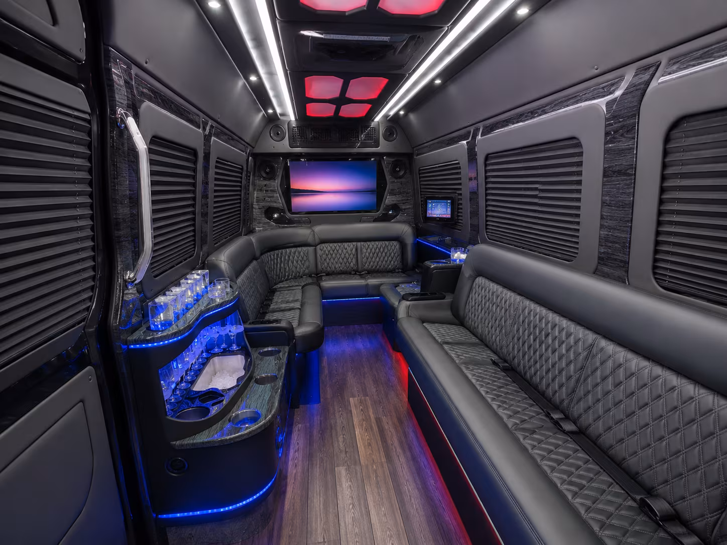 cupertino 25 passenger party bus inside