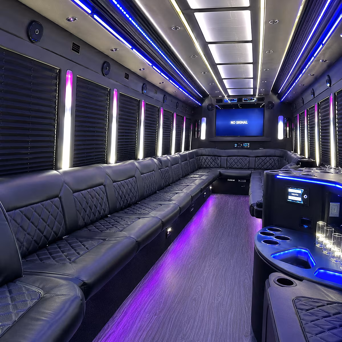 cupertino 30 passenger party bus inside