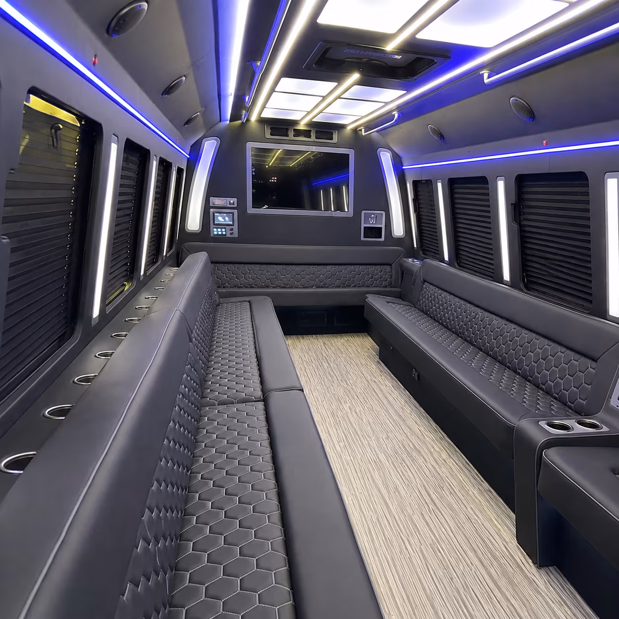 cupertino 40 passenger party bus inside