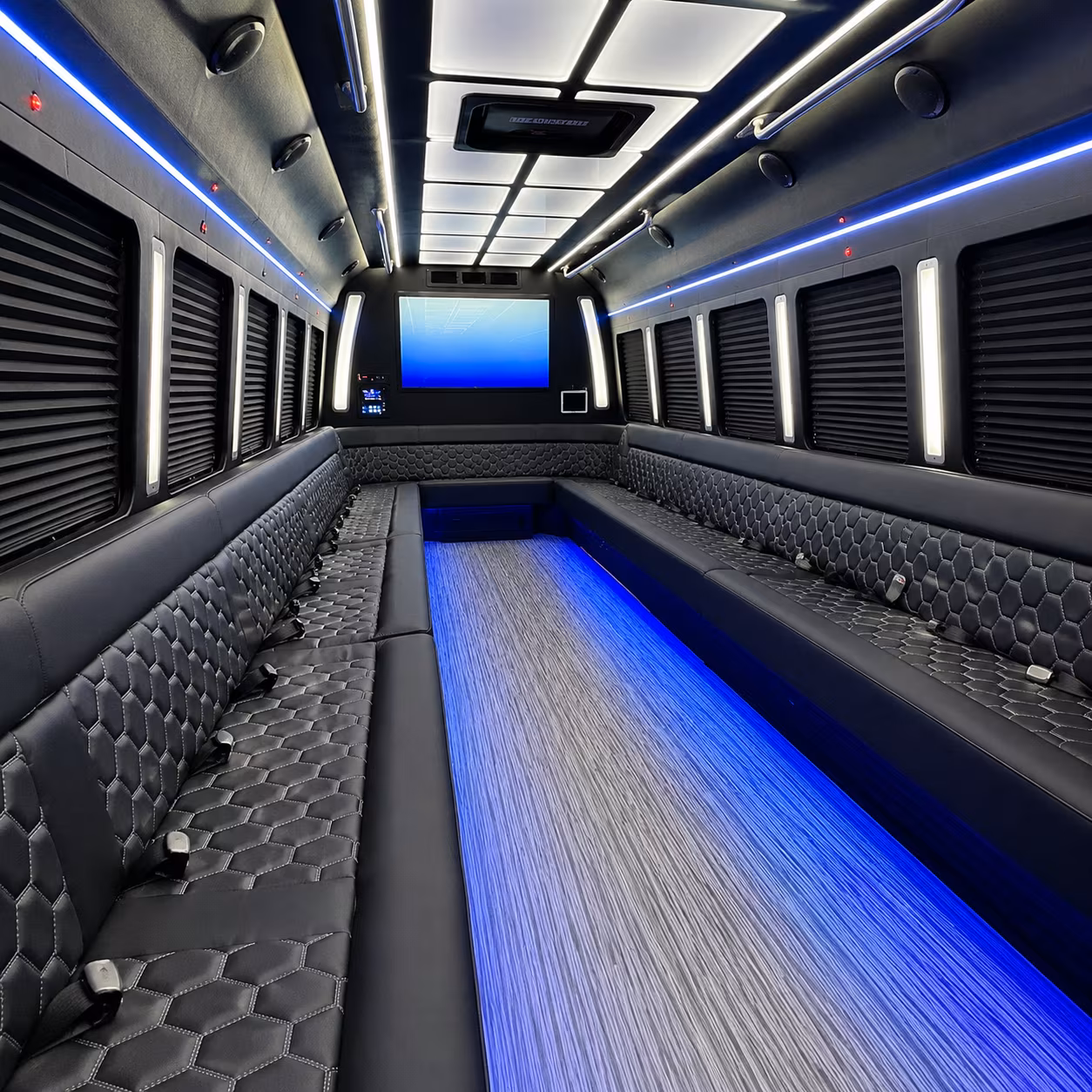 cupertino 50 passenger party bus inside